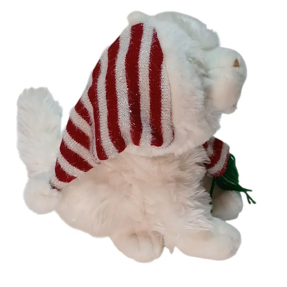 Dancing Musical Christmas Kitten White w/ Scarf & Hat 10